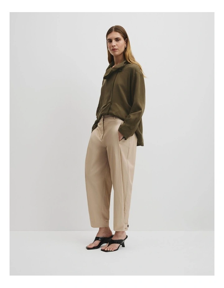 Tapered Barrel Pant in Light Sand image 1