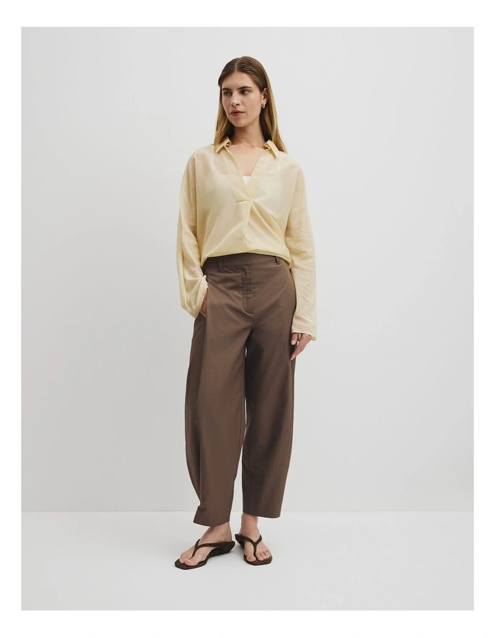 Tapered Barrel Pant in Carob image 1