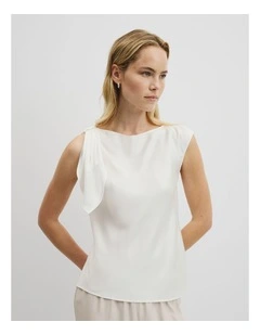 Tie Shoulder Top in Antique White