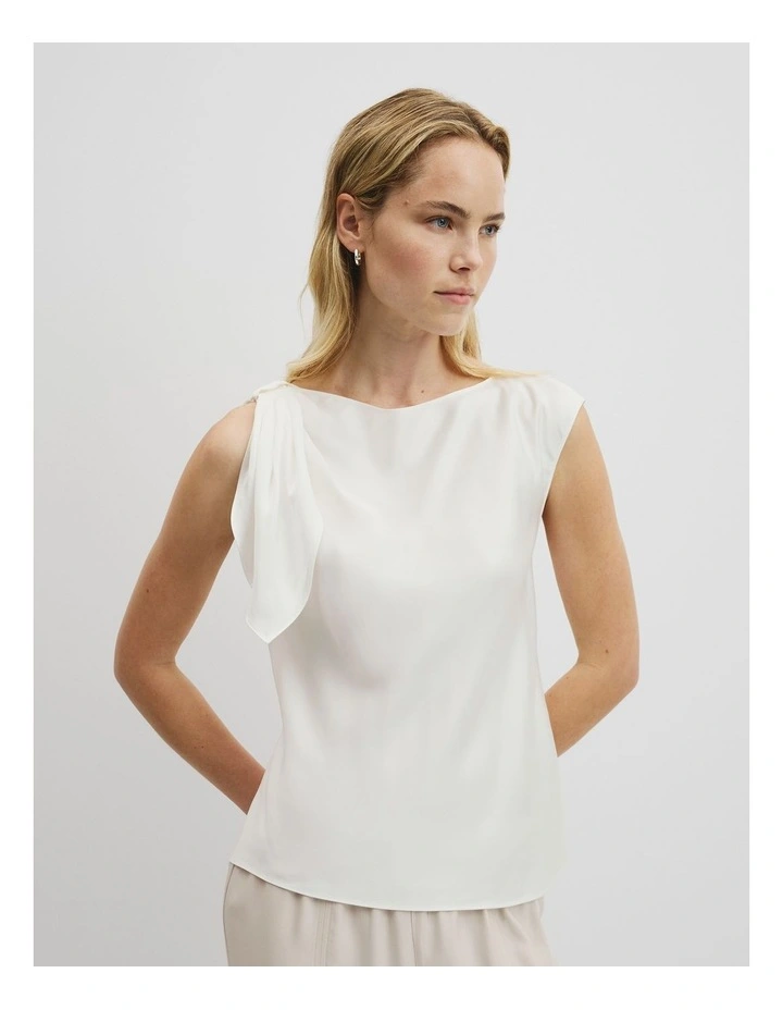 Tie Shoulder Top in Antique White image 1