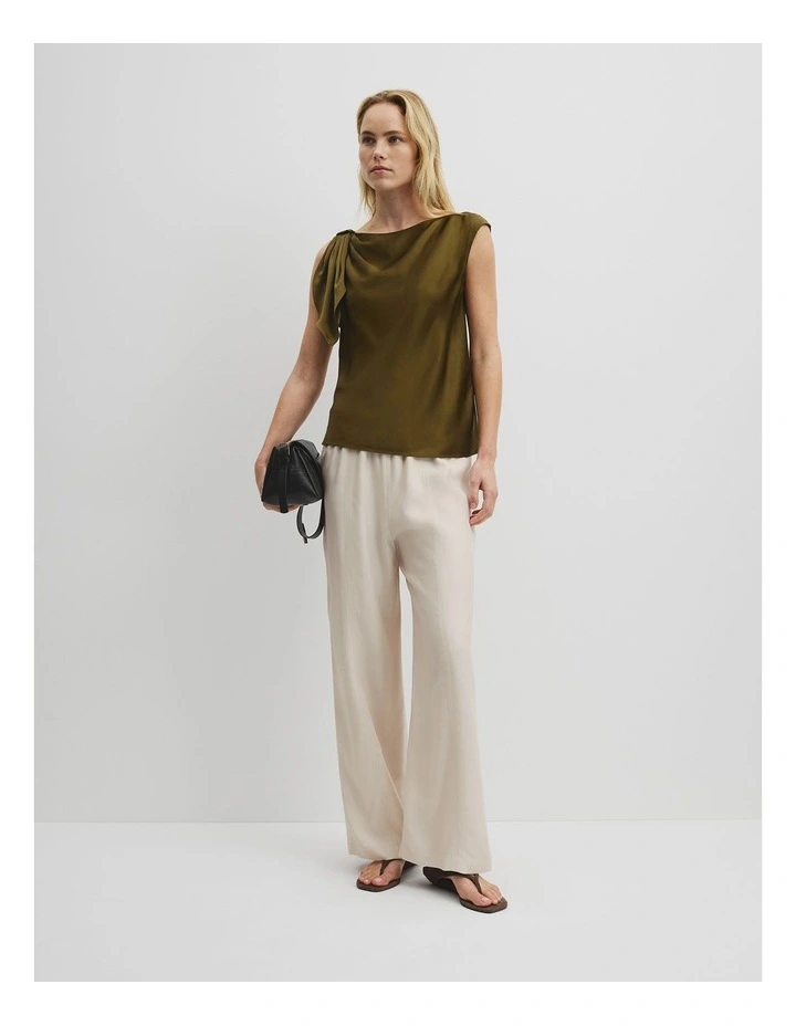 Tie Shoulder Top in Olive Haze image 4