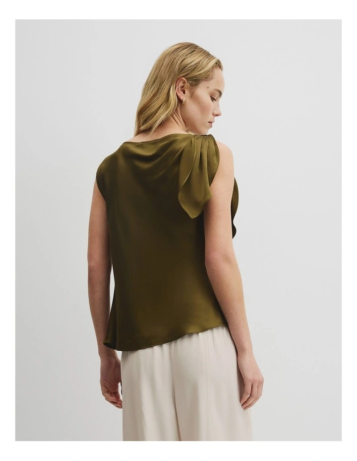 Tie Shoulder Top in Olive Haze image 5