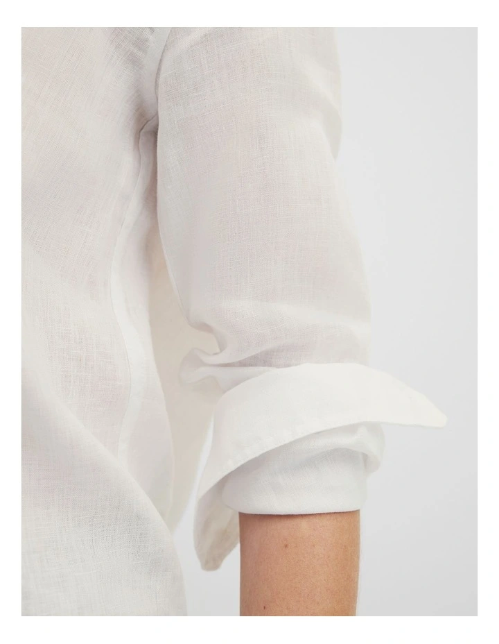 Classic Linen Shirt in White image 2