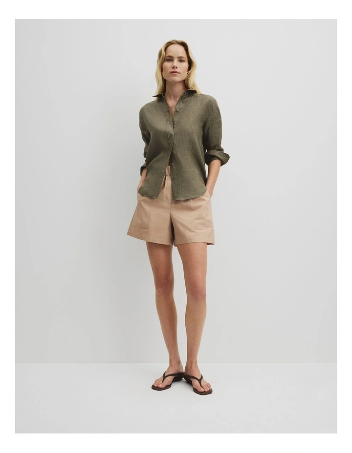 Classic Linen Shirt in Hedge Green image 3