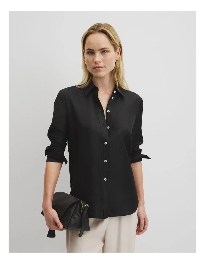 Silk Shirt in Black image 1