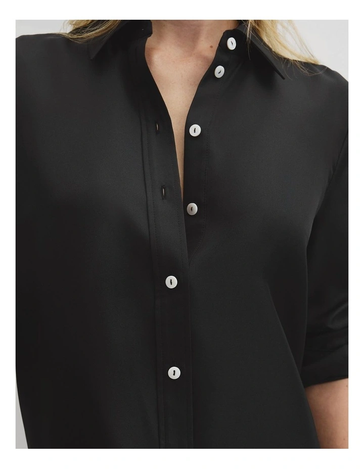 Silk Shirt in Black image 3