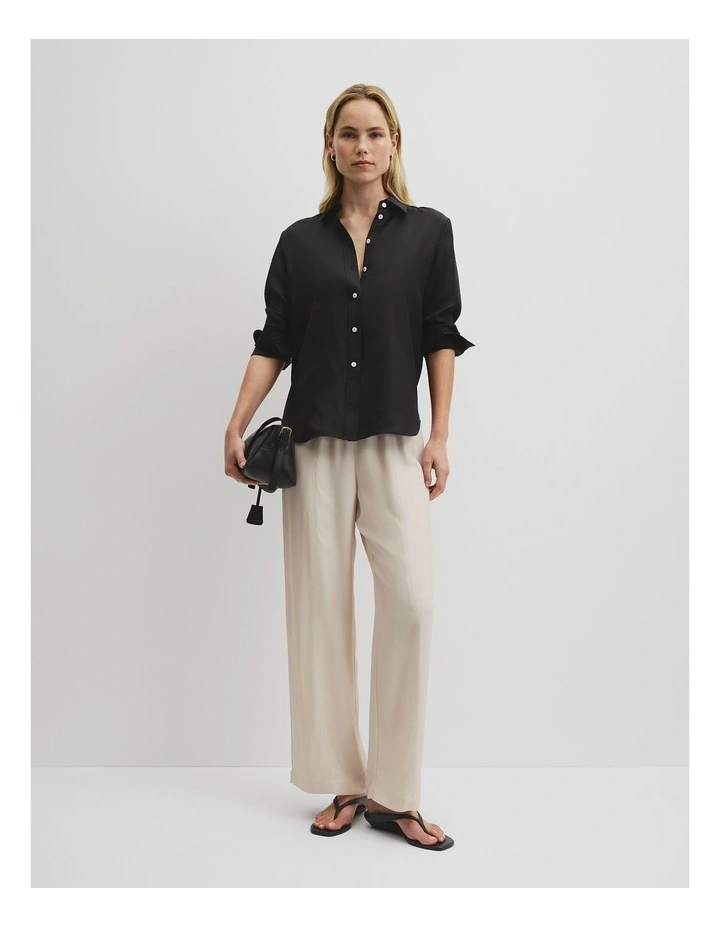 Silk Shirt in Black image 4
