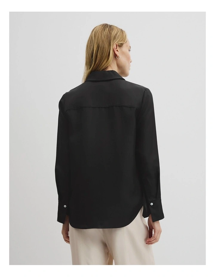 Silk Shirt in Black image 5