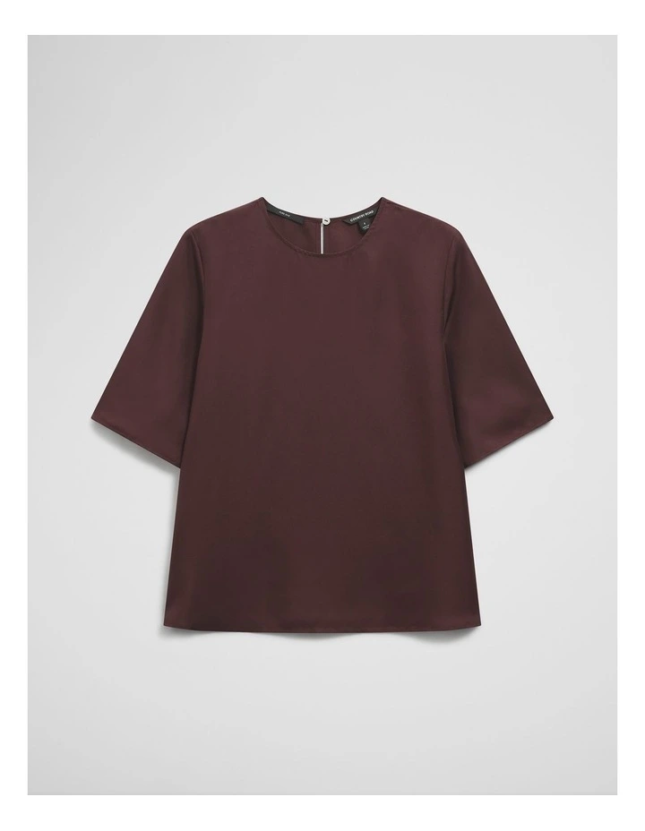 Silk T-shirt in Claret image 2