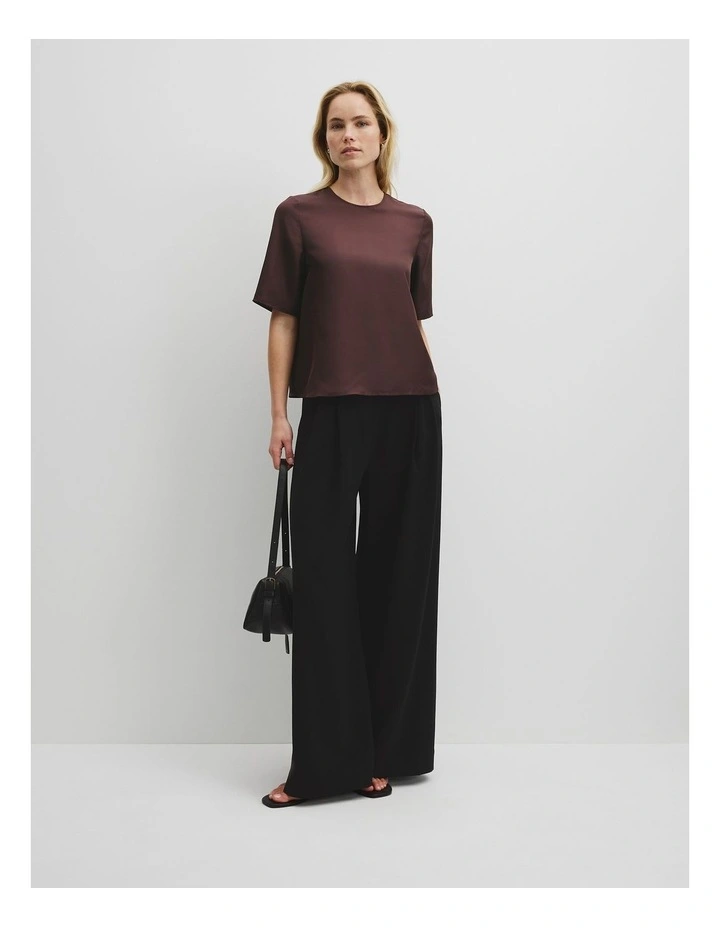 Silk T-shirt in Claret image 4
