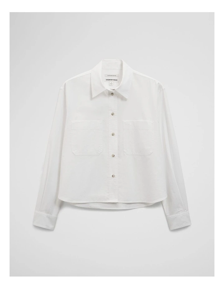 Crop Pocket Shirt in White image 2
