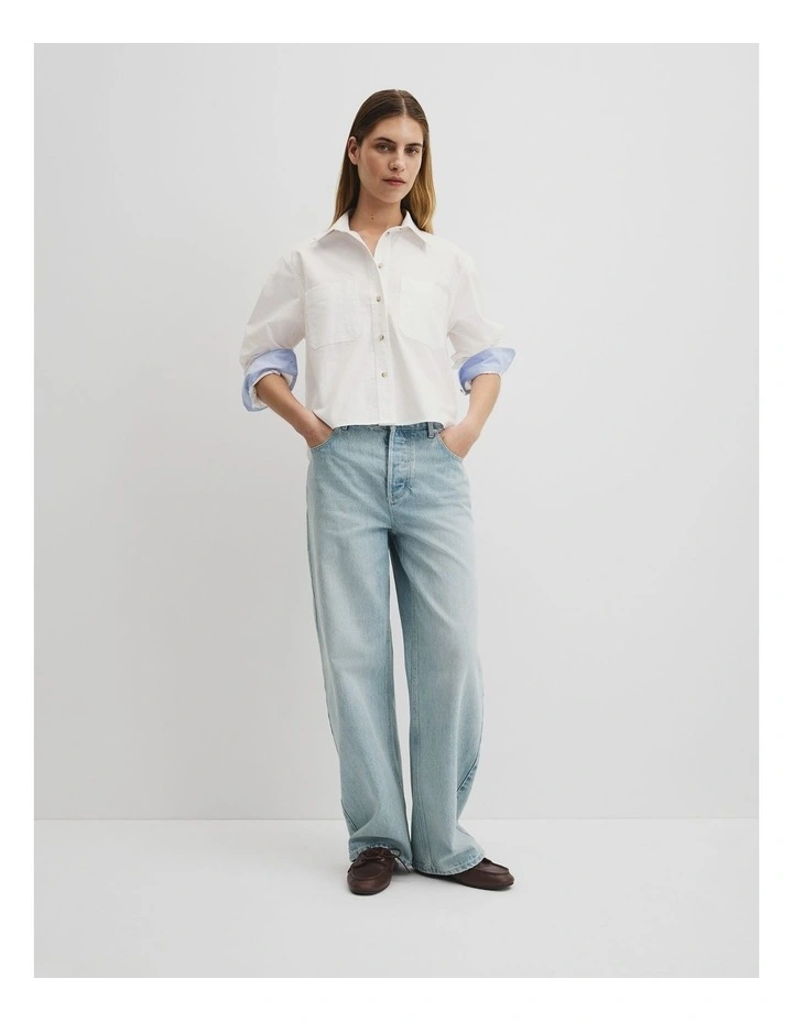 Crop Pocket Shirt in White image 4