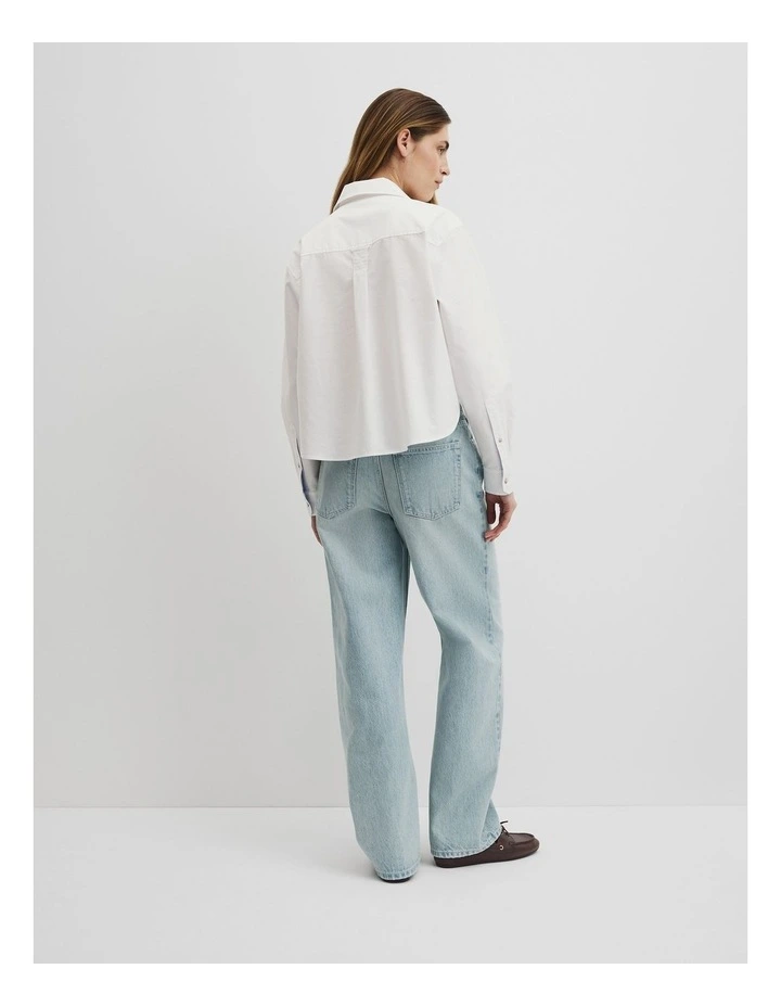 Crop Pocket Shirt in White image 5
