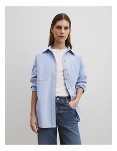 Oversized Oxford Shirt in Chambray