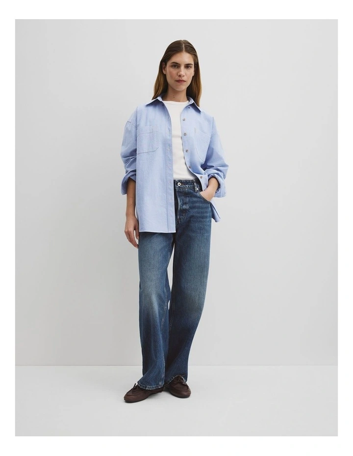 Oversized Oxford Shirt in Chambray image 4