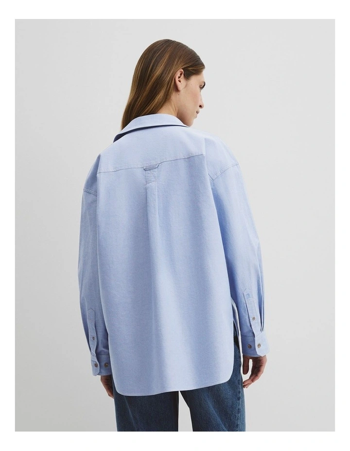 Oversized Oxford Shirt in Chambray image 5