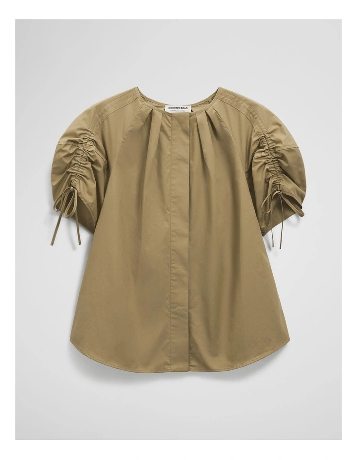 Gathered Sleeve Blouse in Pistachio image 2