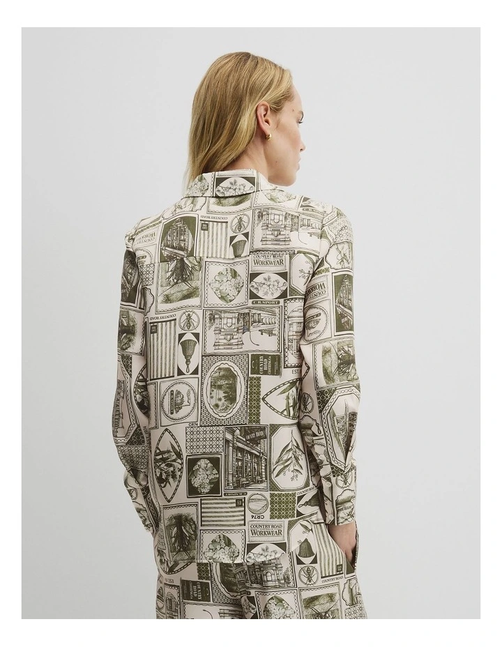Print Silk Blouse in Country Road Toile image 5