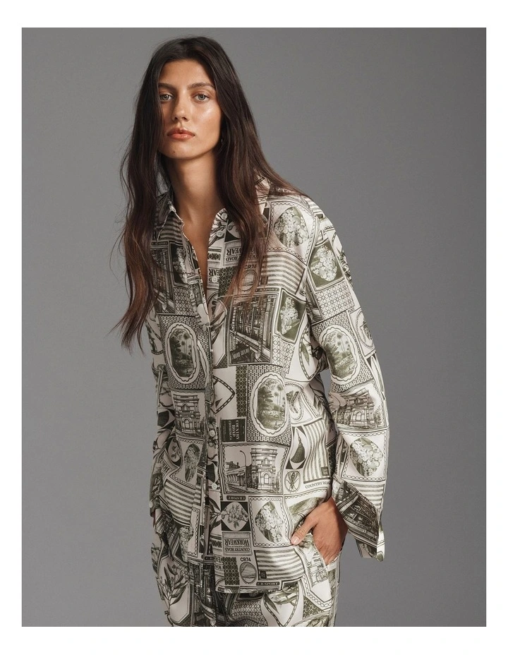 Print Silk Blouse in Country Road Toile image 6