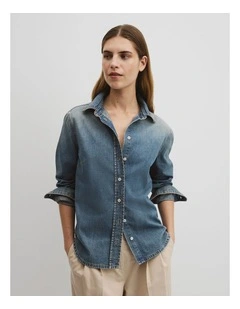 Slim Denim Shirt in Faded Vintage Wash