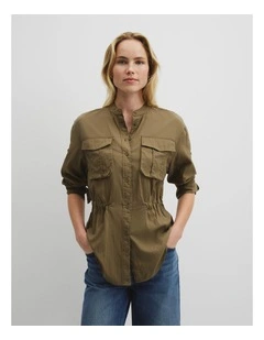 Utility Blouse in Olive Haze