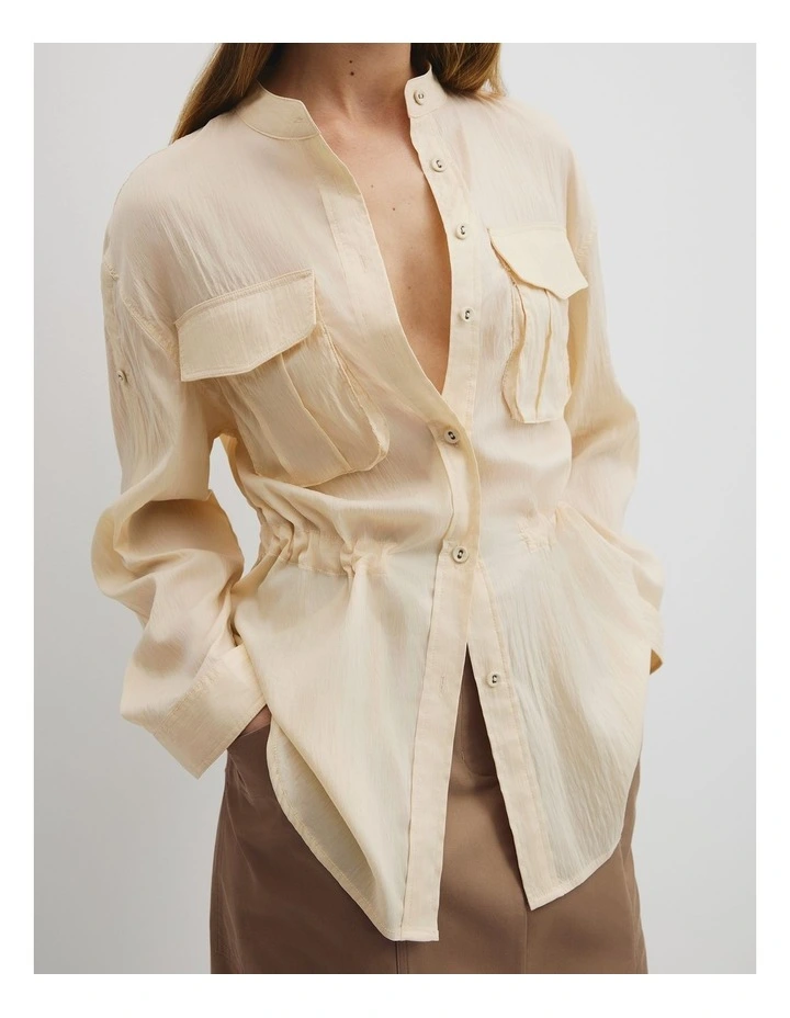Utility Blouse in Soft Butter image 3