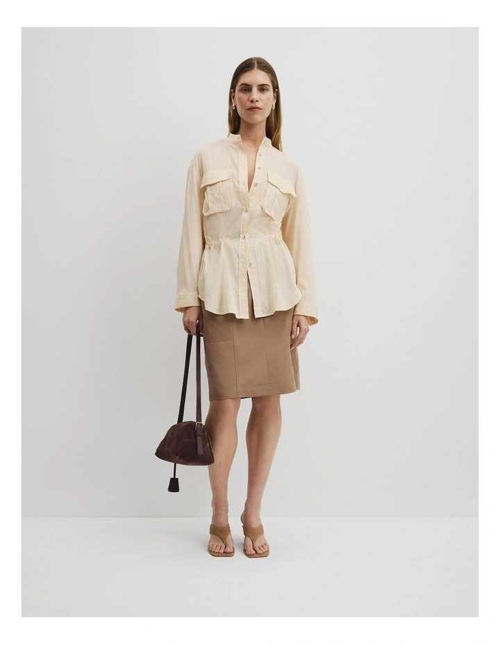 Utility Blouse in Soft Butter image 4