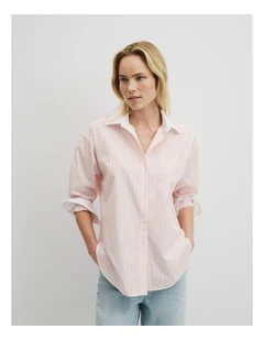 Stripe Poplin Shirt in Peony Stripe