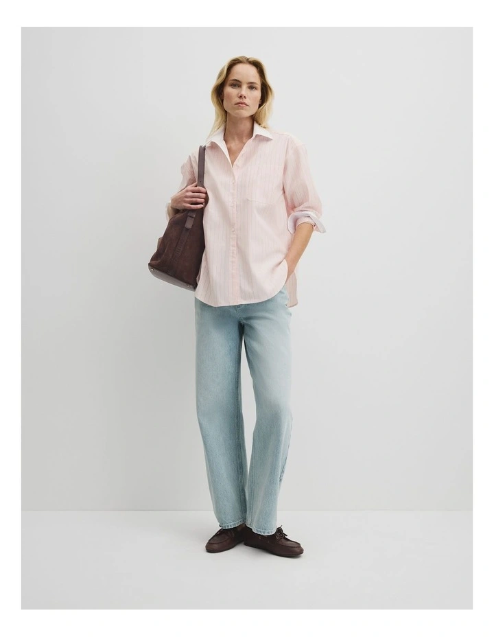 Stripe Poplin Shirt in Peony Stripe image 4