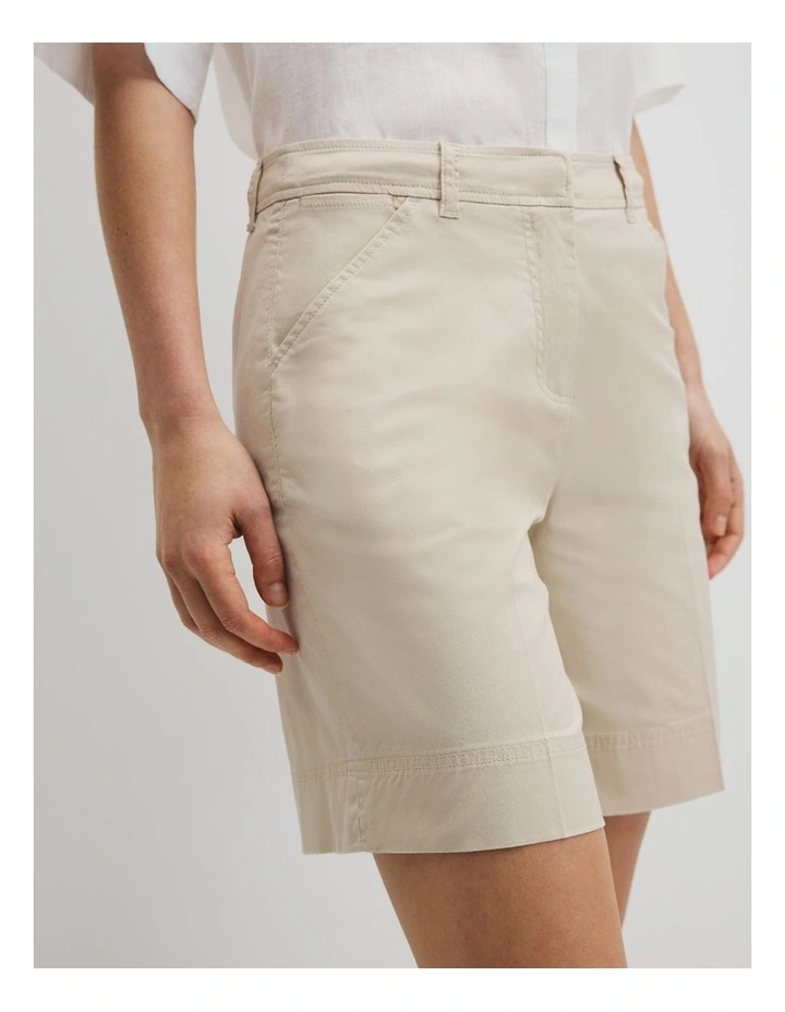 Australian Cotton Essential Twill Short in Oatmeal image 3