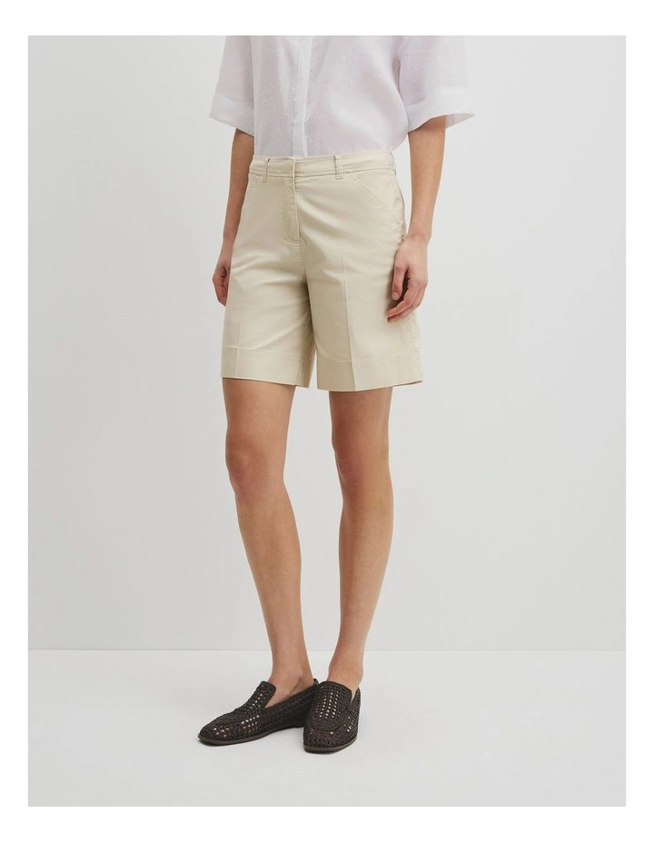 Australian Cotton Essential Twill Short in Oatmeal image 4
