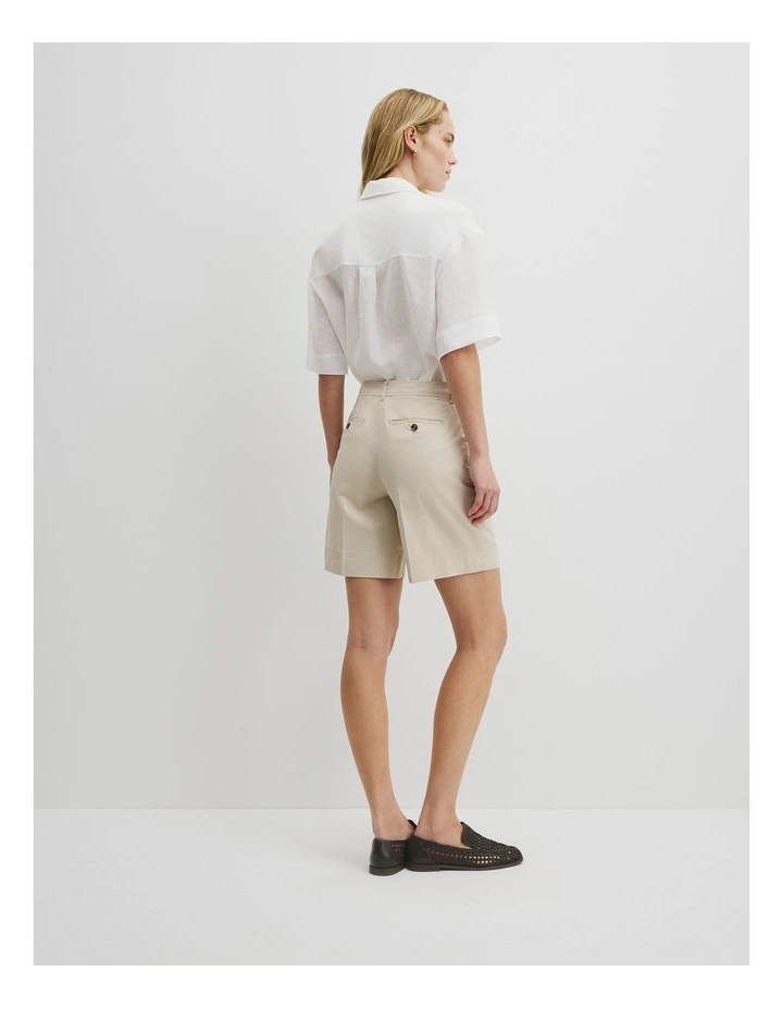 Australian Cotton Essential Twill Short in Oatmeal image 5