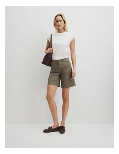 Australian Cotton Essential Twill Short in Olive