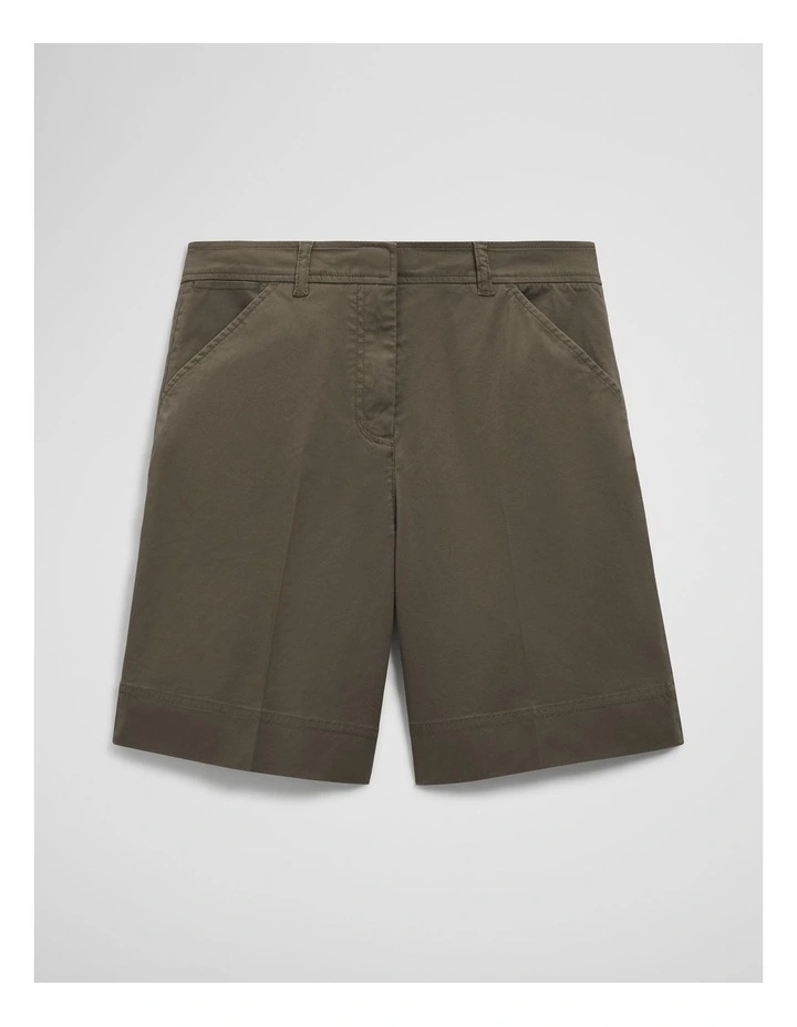 Australian Cotton Essential Twill Short in Olive image 2