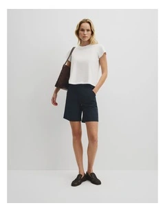 Australian Cotton Essential Twill Short in Navy