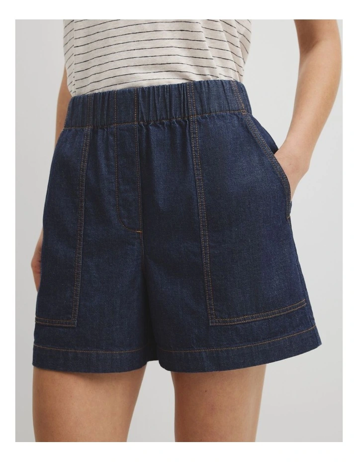 Soft Denim Short in Ink Wash image 3