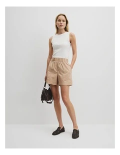 Twill Cargo Short in Latte