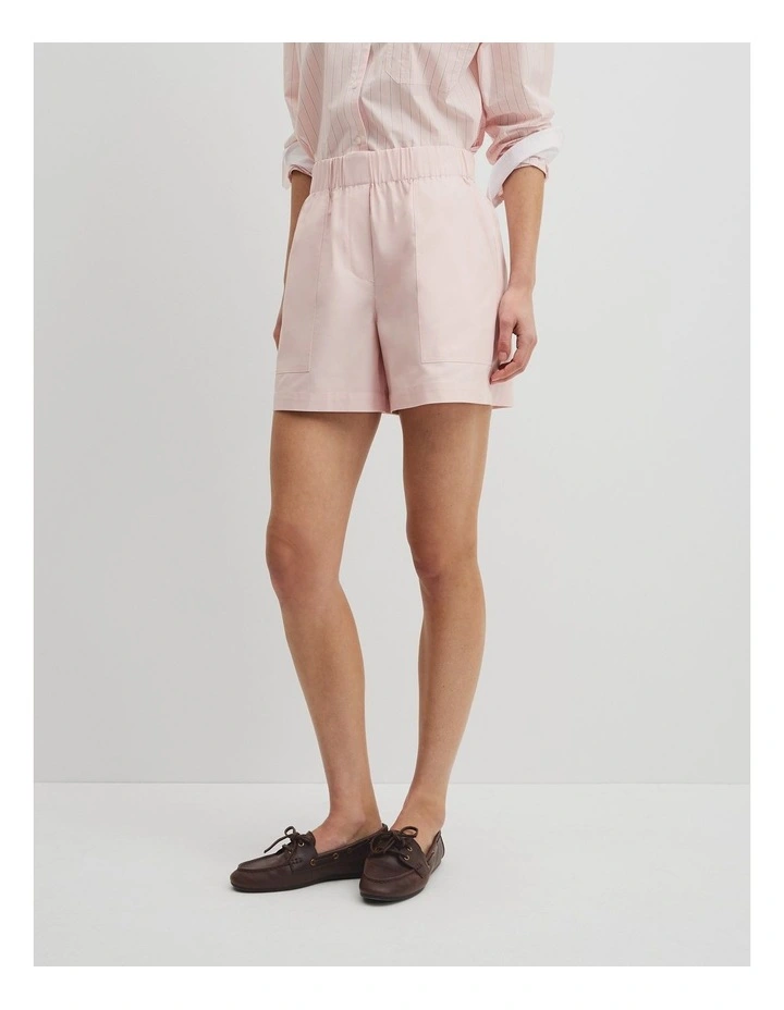 Twill Cargo Short in Blossom Pink image 4