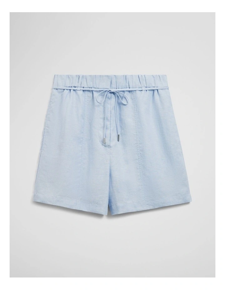 Pull On Linen Short in Chambray Blue image 2