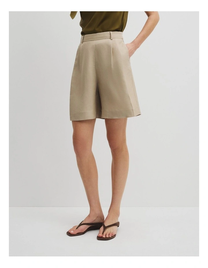 Twill Suit Short in Mossy Sand image 4