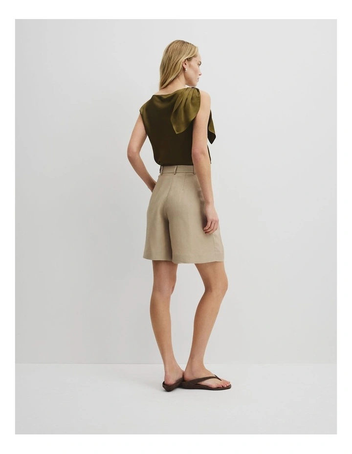 Twill Suit Short in Mossy Sand image 5