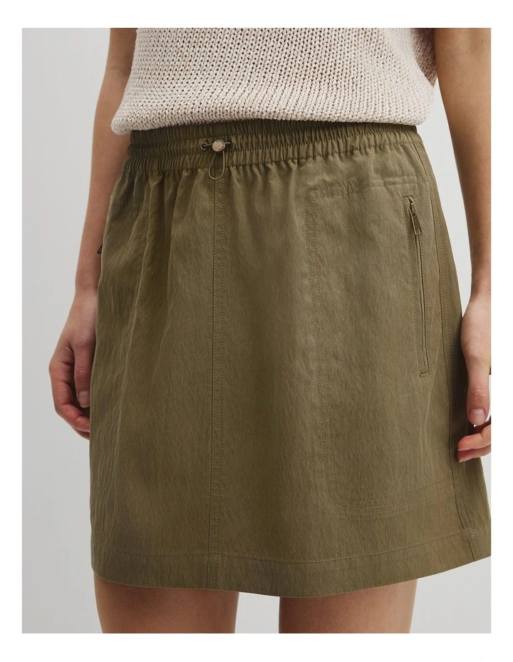 Parachute Mini Skirt in Olive Haze image 3