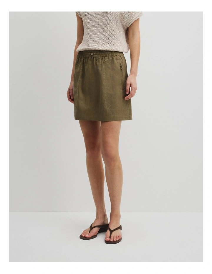 Parachute Mini Skirt in Olive Haze image 4