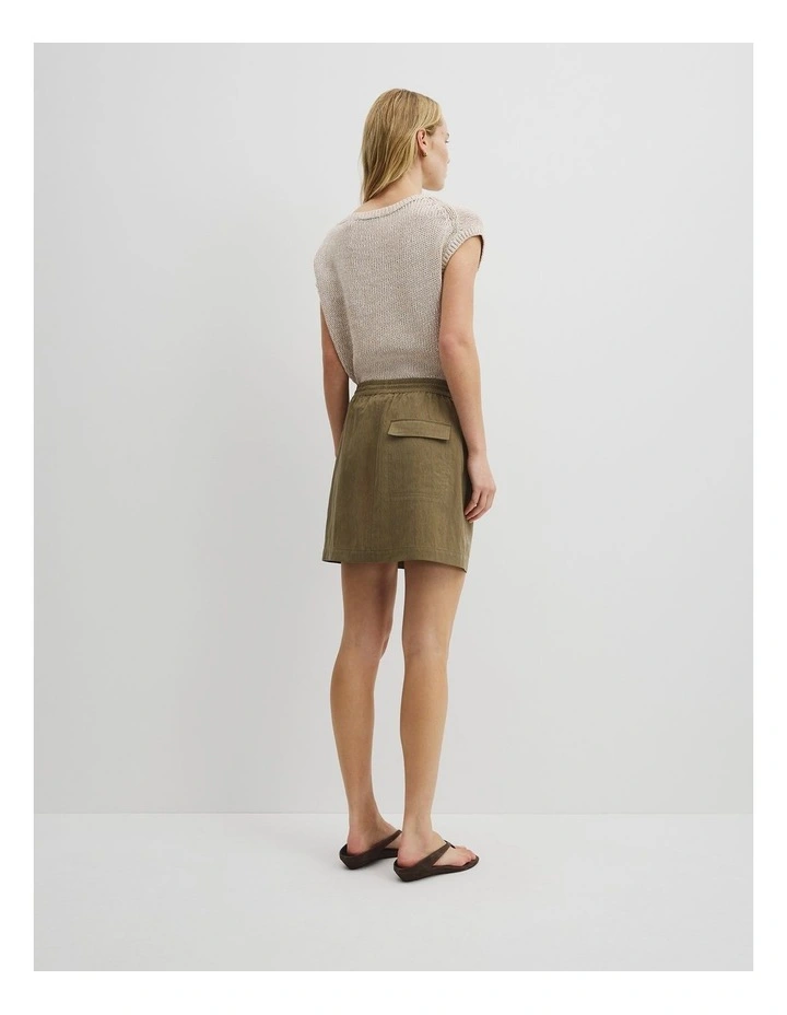 Parachute Mini Skirt in Olive Haze image 5