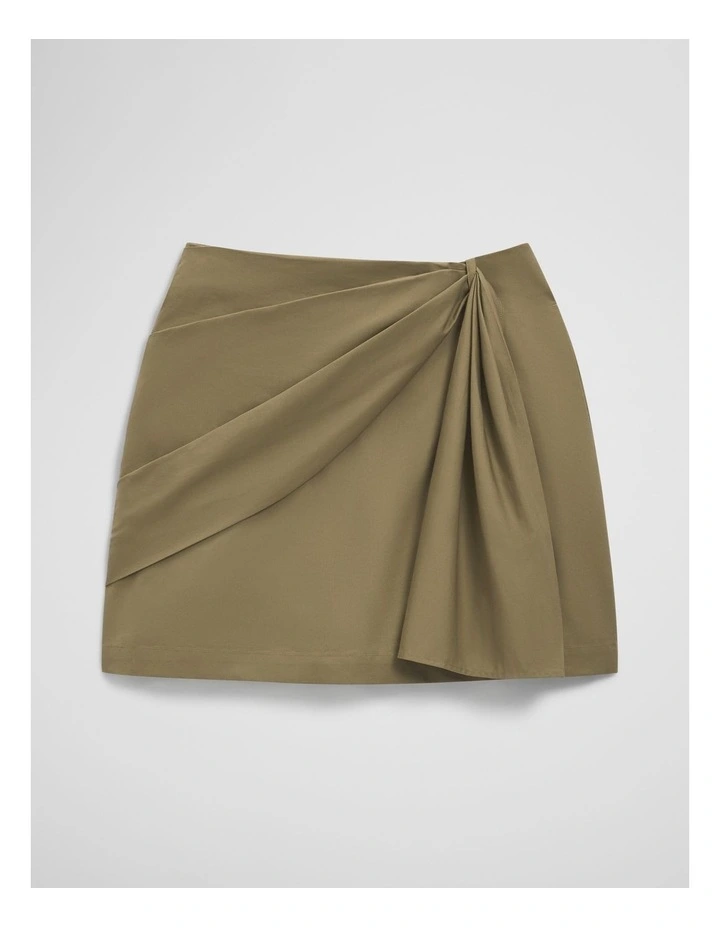Bow Drape Skirt in Olive Haze image 2
