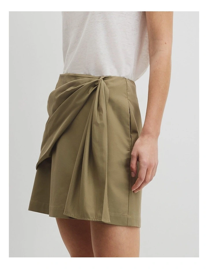 Bow Drape Skirt in Olive Haze image 4