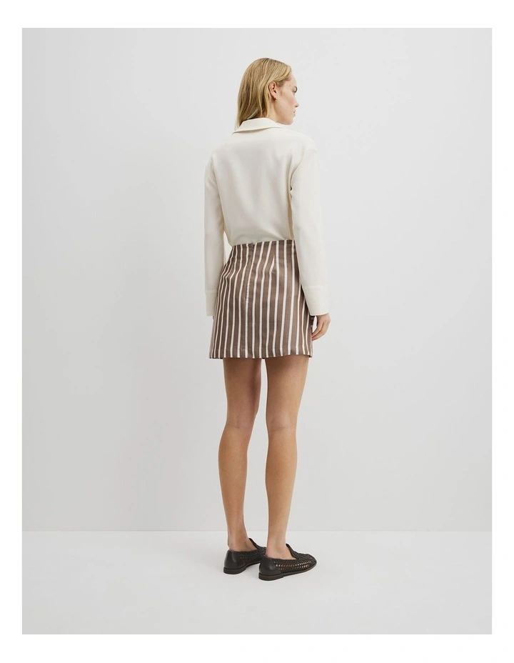 Stripe Bow Drape Skirt in Carob Stripe image 5