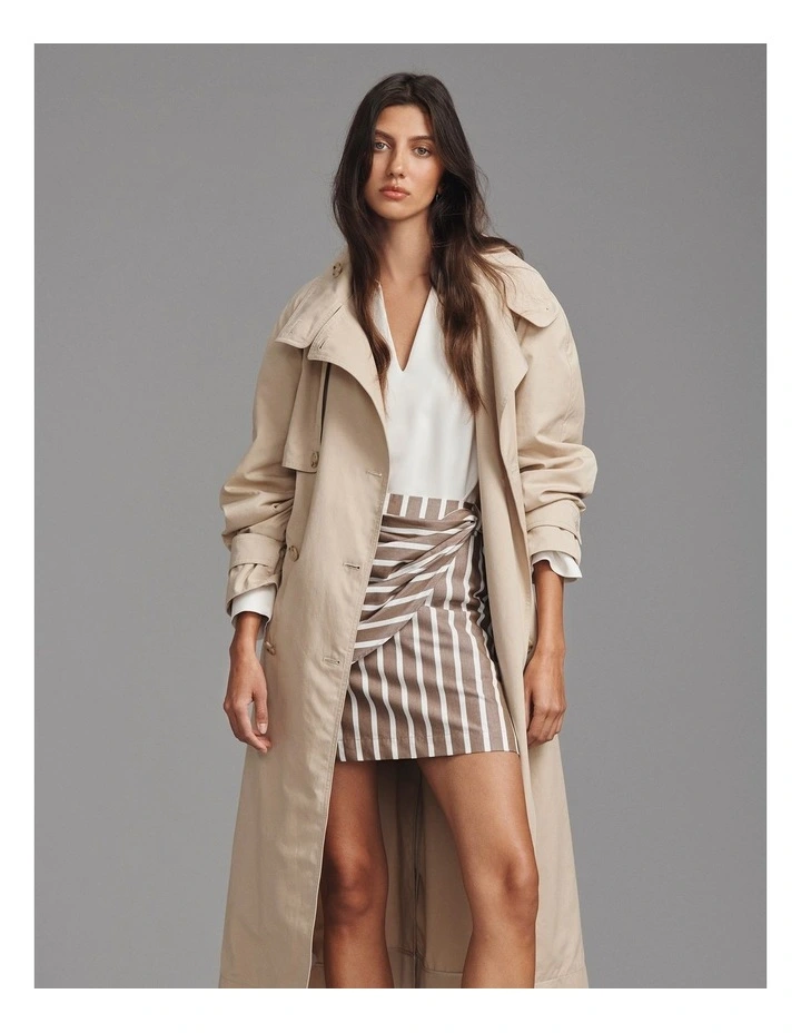 Stripe Bow Drape Skirt in Carob Stripe image 6