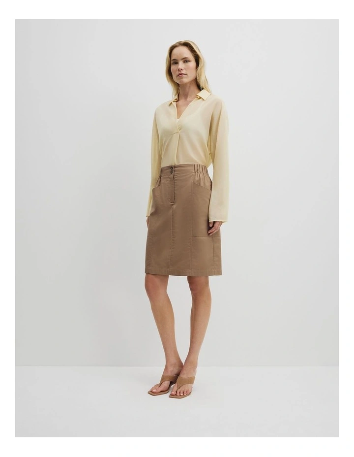 Twill Utility Skirt in Dune image 1