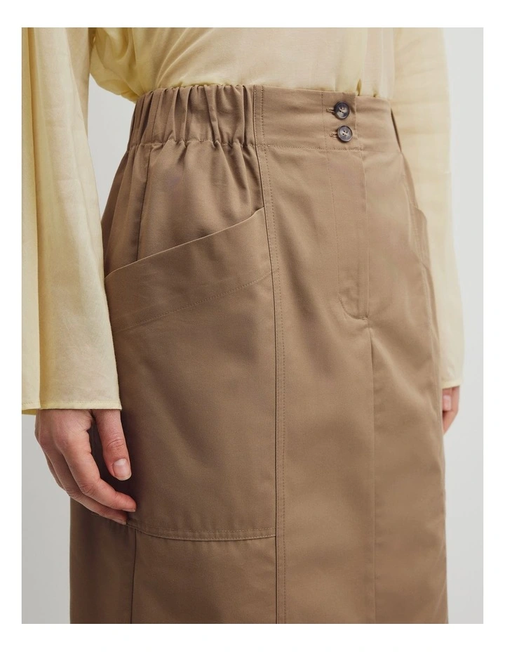 Twill Utility Skirt in Dune image 3